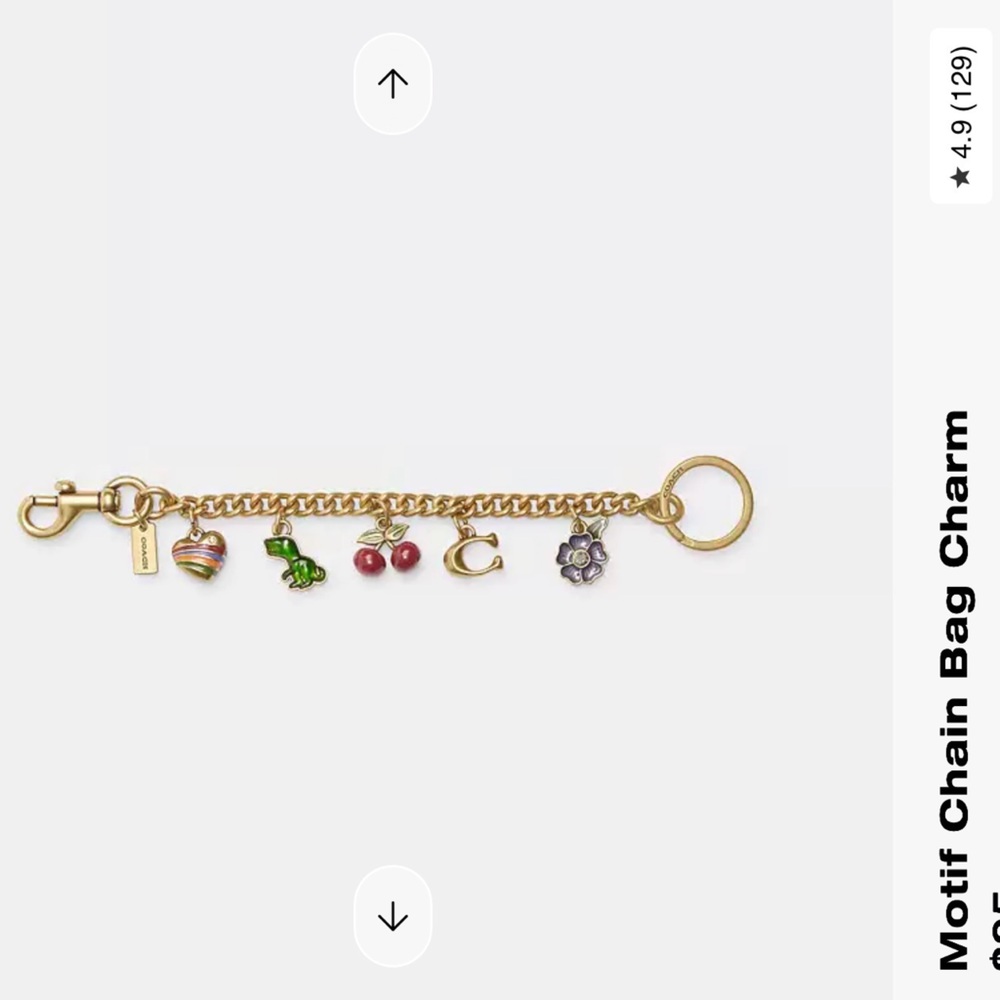 Coach motif chain bag charm